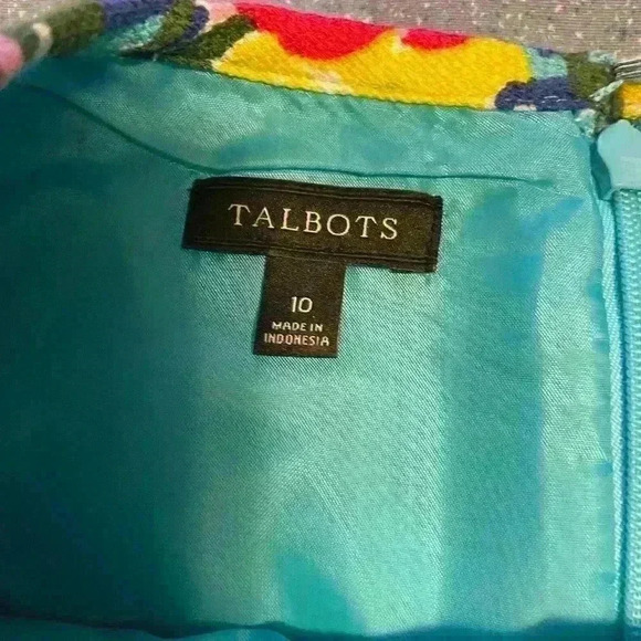 Talbots Floral Cotton Stretch seath dress size 10 - Picture 6 of 9